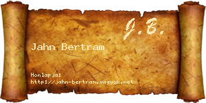 Jahn Bertram névjegykártya